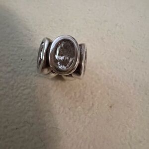 PANDORA Charm. Oval Lights Clear CZ Stones set in Sterling Silver